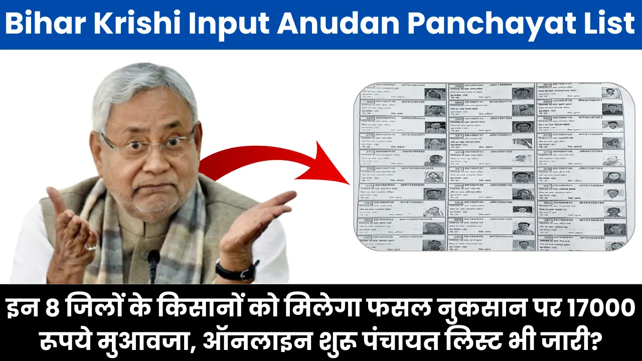 Bihar Krishi Input Anudan Panchayat List 2025